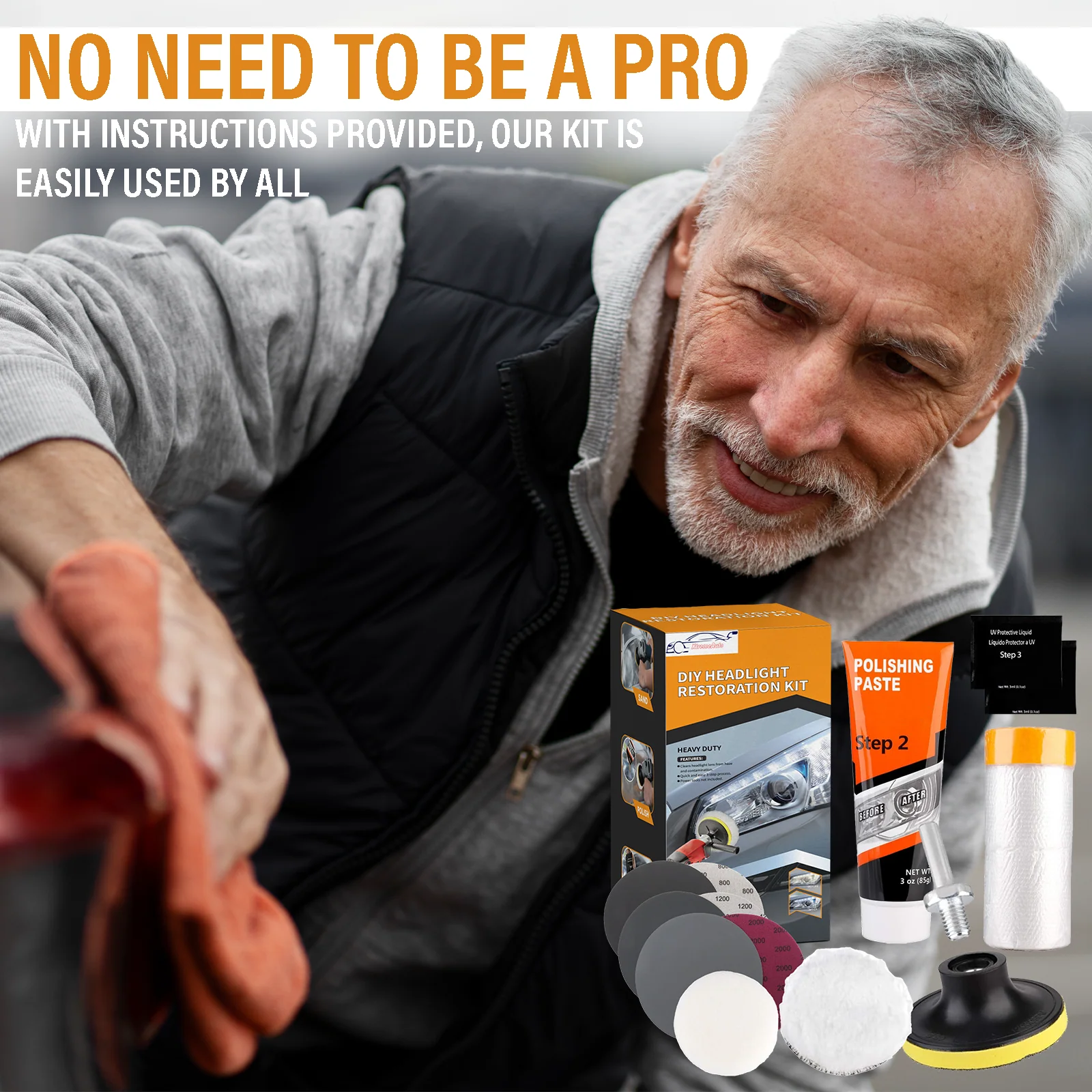 Xtremeauto Headlight Restoration Kit, With Drill Attachment - Image 6