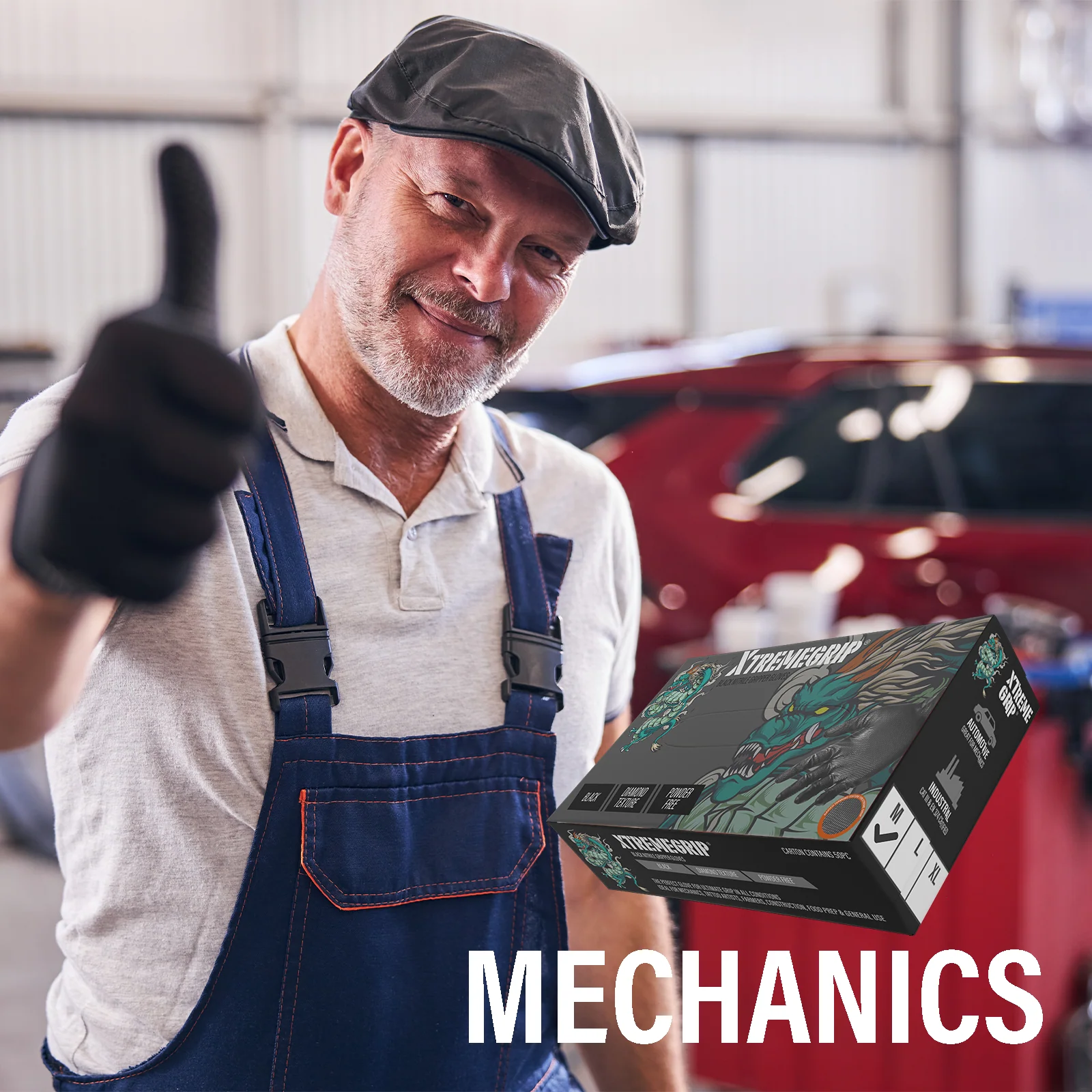 Xtremegrip Black Nitrile Gloves, Pack Of 50 Diamond Texture Grip Gloves - Image 4